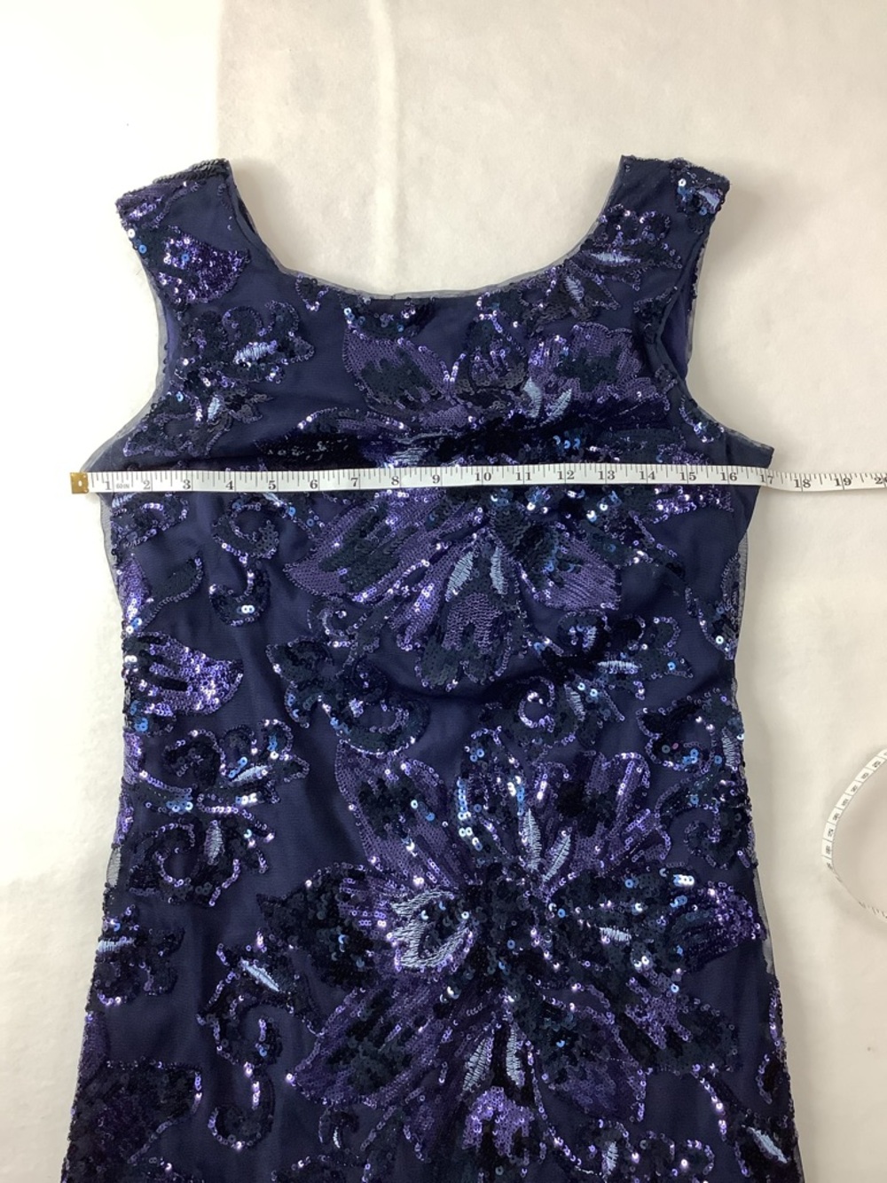 White House Black Market Sequin Sheath Dress in Deep Navy Size 2 - Picture 8 of 10